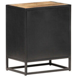 Berkfield Bedside Cabinet 40X30X50 Cm Rough Mango Wood And Natural Cane - thumbnail 5