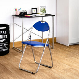 Harbour Housewares Padded Folding Chairs - Blue/silver - Pack Of 6 - thumbnail 5