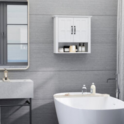 Homcom Bathroom Wall Cabinet, Medicine Cabinet W/ Adjustable Shelf, White