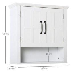 Homcom Bathroom Wall Cabinet, Medicine Cabinet W/ Adjustable Shelf, White - thumbnail 3