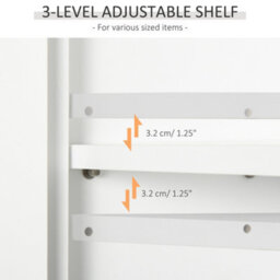 Homcom Bathroom Wall Cabinet, Medicine Cabinet W/ Adjustable Shelf, White - thumbnail 5