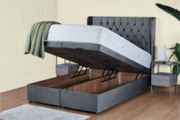 UKBEDFURNITURE Bronte Plush Steel End Opening Divan Ottoman Bed With 54 Inch Headboard - thumbnail 2