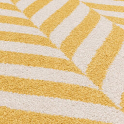 Yellow Modern Striped Easy To Clean Geometric Rug For Diningroom-120Cm X 170Cm - thumbnail 2