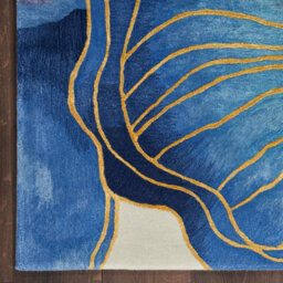 Prismatic Prs32 Blue Gold Wool Rug By Nourison-114Cm X 175Cm - thumbnail 9