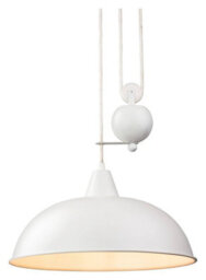 Luminosa Lighting Luminosa Century 1 Light Rise & Fall Dome Ceiling Pendant White, E27 - thumbnail 2
