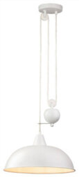 Luminosa Lighting Luminosa Century 1 Light Rise & Fall Dome Ceiling Pendant White, E27 - thumbnail 1