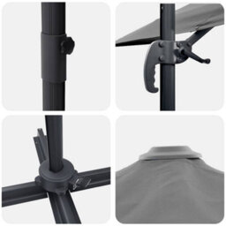 Berkfield Modern Cantilever Roma Parasol Anthracite 352X251X260 Cm Aluminium - thumbnail 9