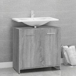 Berkfield Bathroom Cabinet Grey Sonoma 60X33X60 Cm Engineered Wood - thumbnail 1