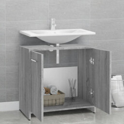 Berkfield Bathroom Cabinet Grey Sonoma 60X33X60 Cm Engineered Wood - thumbnail 3