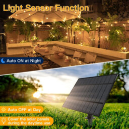 Ollny 10M Solar Festoon String Lights With Remote 3 Modes Usb 16 G40 Shatterproof Bulbs Pergola Gazebo Patio Party Decor - thumbnail 3