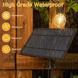 Ollny 10M Solar Festoon String Lights With Remote 3 Modes Usb 16 G40 Shatterproof Bulbs Pergola Gazebo Patio Party Decor - thumbnail 4