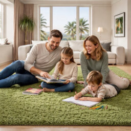 Uetian Green Luxury Large Area Rug Soft Dense Pile Living Room Bedroom Rug (160X230 Cm) - thumbnail 4