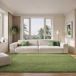 Uetian Green Luxury Large Area Rug Soft Dense Pile Living Room Bedroom Rug (160X230 Cm)