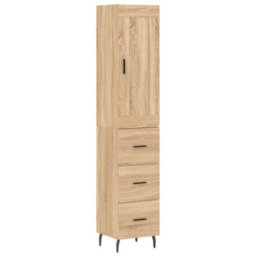Berkfield Highboard Sonoma Oak 34.5X34X180 Cm Engineered Wood - thumbnail 2