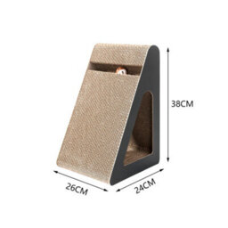 Living And Home Cat Cardboard Scratcher Kitten Scratching Board With Tunnel Hole And Toy Ball - thumbnail 6