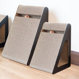 Living And Home Cat Cardboard Scratcher Kitten Scratching Board With Tunnel Hole And Toy Ball - thumbnail 2