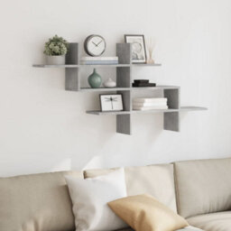 Berkfield Wall Shelf Concrete Grey 124.5X18X60.5 Cm Engineered Wood - thumbnail 3