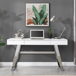 Furniture in Fashion Aspen High Gloss Laptop Desk With 3 Drawers In White - thumbnail 2