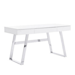 Furniture in Fashion Aspen High Gloss Laptop Desk With 3 Drawers In White - thumbnail 3