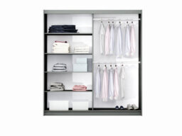 Arte Black Matt Sliding Door Wardrobe 200Cm With Mirror - Impactful And Functional - thumbnail 3
