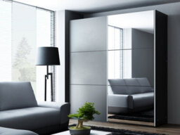 Arte Black Matt Sliding Door Wardrobe 200Cm With Mirror - Impactful And Functional - thumbnail 1