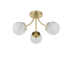 First Choice Lighting Set Of 2 Lucie - Confetti Glass With Satin Gold Ceiling Lights - thumbnail 5