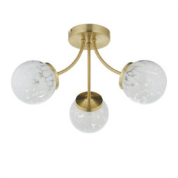 First Choice Lighting Set Of 2 Lucie - Confetti Glass With Satin Gold Ceiling Lights - thumbnail 7