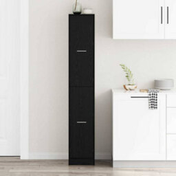 Walplus Apothecary Cabinet Black Oak 30 X 41 X 174.5 Cm Engineered Wood - thumbnail 1