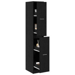 Walplus Apothecary Cabinet Black Oak 30 X 41 X 174.5 Cm Engineered Wood - thumbnail 3