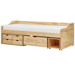 Beliani Daybed With Storage Pine Wood Royville 90 X 200 Cm (Eu Single) Light Brown - thumbnail 8