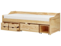 Beliani Daybed With Storage Pine Wood Royville 90 X 200 Cm (Eu Single) Light Brown - thumbnail 7
