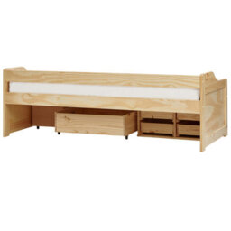 Beliani Daybed With Storage Pine Wood Royville 90 X 200 Cm (Eu Single) Light Brown - thumbnail 6