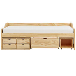 Beliani Daybed With Storage Pine Wood Royville 90 X 200 Cm (Eu Single) Light Brown - thumbnail 5