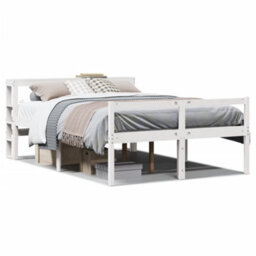 Berkfield Senior Bed With Headboard Without Mattress White 150X200 Cm King Size - thumbnail 2