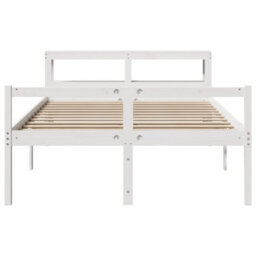 Berkfield Senior Bed With Headboard Without Mattress White 150X200 Cm King Size - thumbnail 4
