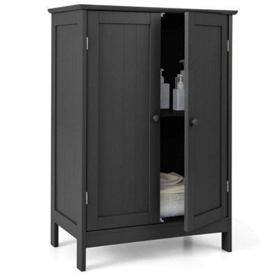 Bathroom Black Floor Cabinet Free-Standing Storage Cabinet - image 1