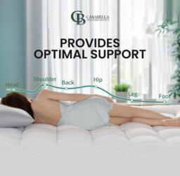 Casabella King Size Mattress Topper 4 Inch (10 Cm) Thick Soft Box Stitched With Elasticized Corner Strap 150X200+10Cm - thumbnail 6