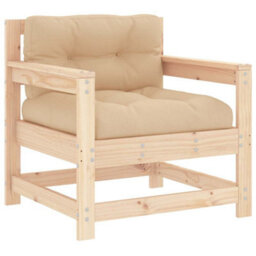 Berkfield Garden Chairs With Cushions 2 Pcs Solid Wood Pine - thumbnail 3