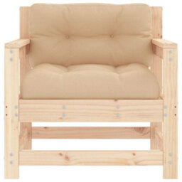 Berkfield Garden Chairs With Cushions 2 Pcs Solid Wood Pine - thumbnail 4