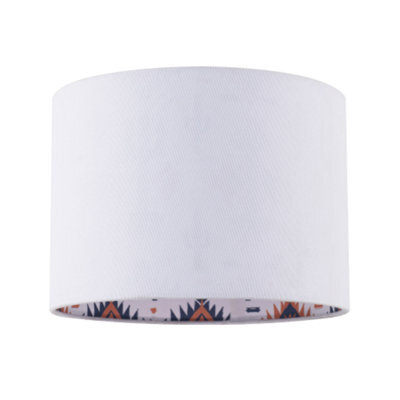 Happy Homewares Western Cactus Themed White Linen Lamp Shade With Inner Vibrant Print - image 1
