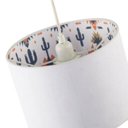 Happy Homewares Western Cactus Themed White Linen Lamp Shade With Inner Vibrant Print - thumbnail 4