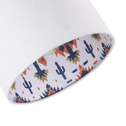 Happy Homewares Western Cactus Themed White Linen Lamp Shade With Inner Vibrant Print - thumbnail 3