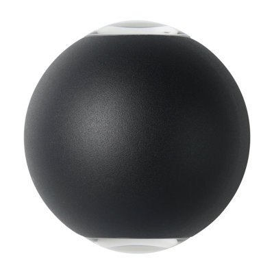 EGLO Abugo Black Round Led Wall Light Ip54 Outdoor Bathroom Light 480 Lumens - image 1