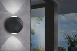 EGLO Abugo Black Round Led Wall Light Ip54 Outdoor Bathroom Light 480 Lumens - thumbnail 2
