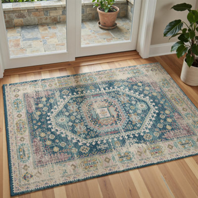Decoranddecor Rug, Washable Rugs, Bedroom Kitchen Rugs, 80X150Cm, Non-Slip, Pet Friendly, Low Pile, Traditional Rug - Soreli - image 1