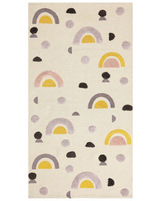 Wyld And Coco Rainbow Multicolor Kids Area Rug 80 X 150 Cm - Hand-Woven Cotton With Polyester Finish, Low-Pile, Anti-Slip - image 1