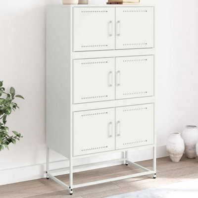 Berkfield Sideboard White 68.5X38.5X123.5 Cm Steel - image 1