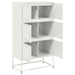 Berkfield Sideboard White 68.5X38.5X123.5 Cm Steel - thumbnail 9