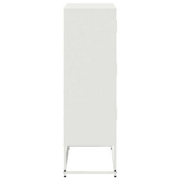 Berkfield Sideboard White 68.5X38.5X123.5 Cm Steel - thumbnail 7