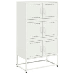 Berkfield Sideboard White 68.5X38.5X123.5 Cm Steel - thumbnail 2